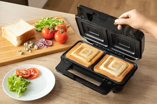 Мультимейкер Sencor 900 Вт комплект 4 пластини алюміній нержав.сталь пластик чорний - фото 4