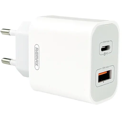 Швидкий зарядний пристрій 20W Remax RP-U68 1xType-C 1xUSB-A PD+QC Білий - фото 4