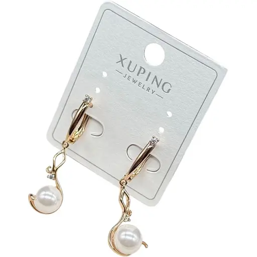 Сережки з перлами Xuping з медичної сталі - фото 1