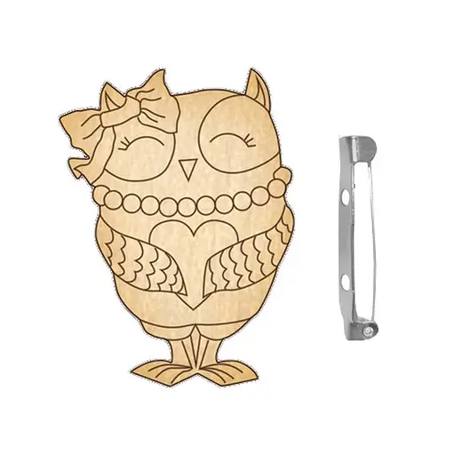 Заготовка броши для раскрашивания "Совушка-2" Fabrika Decoru FDZB-043 - фото 1