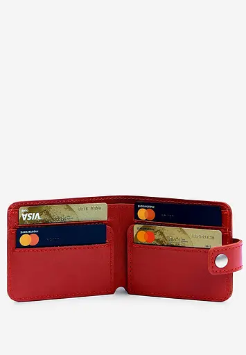 Кожаный портмоне Mini 2.2 красный - фото 4