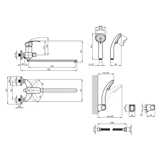 Смеситель для ванны Lidz (CRM) Mars 81 005-1 New - фото 3