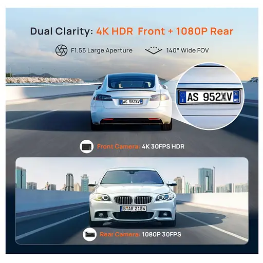 Автомобільний відеореєстратор 70mai Dash Cam 4K A800SE + RC22 - фото 4