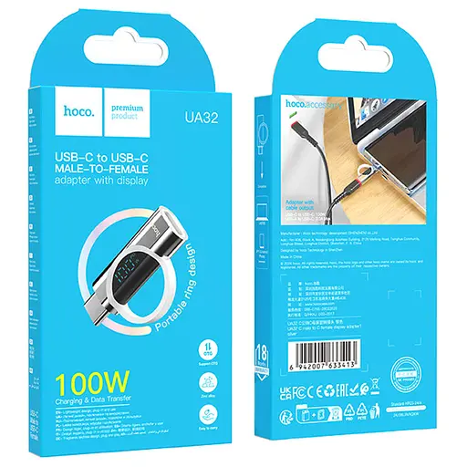 Перехідник Hoco UA32 Type-C male to Type-C female display adapter Silver - фото 4