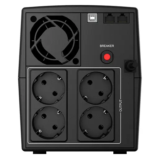 Источник бесперебойного питания Njoy Keen 2000 (UPLI-LI200KU-CG01B) Lin.int., AVR, 4 x евро, USB, пластик - фото 4