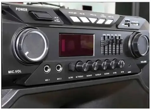 Портативная колонка ZPX ZXX-1011 с 2 микрофонами и пультом Акустическая система 800Вт RGB подсветка Черный - фото 4