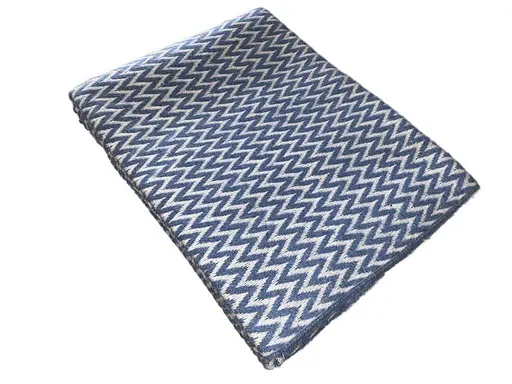 Плед бавовняний Vladi Валенсія Антоніо 100х140 біло-синій - фото 1