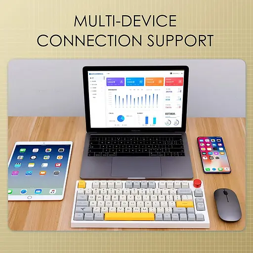 EPOMAKER TH80 Pro 75% гаряча заміна RGB 2.4 ГГц / Bluetooth 5.0 / дротова ігрова механічна клавіатура, з акумулятором ємністю 4000 - фото 3