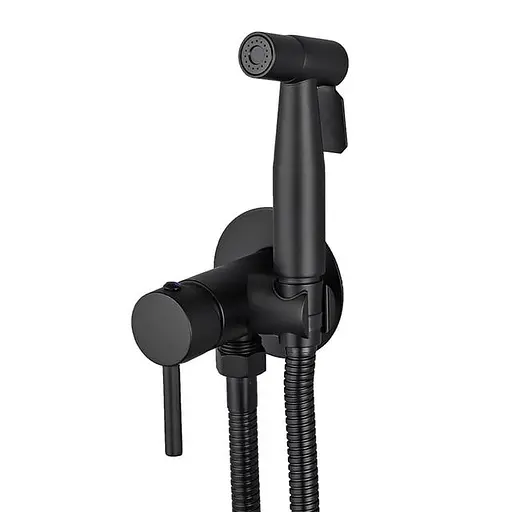 Набір гігієнічного душу прихованого монтажу Wezer EKO9В-01-BLACK нержавіюча сталь, чорний, Чорний матовий - фото 1