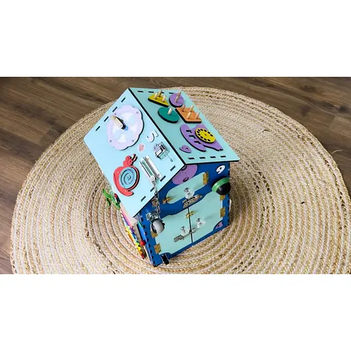 Развивающая игрушка Бизикуб "Дом" Temple Group TG200222 голубой, 55х30х30 см - фото 4