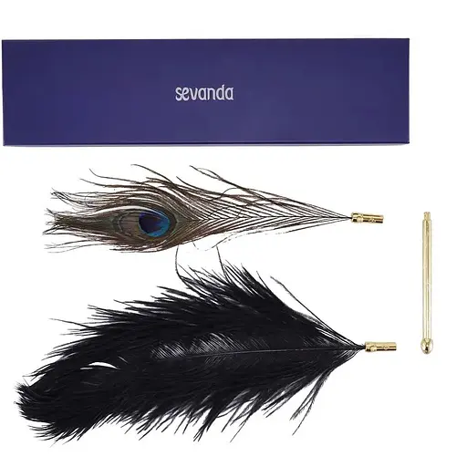 Лоскітка Lockink Sevanda Natural Peacock Flirting FeaTher Tickler, перо павича - фото 7
