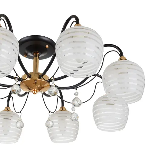 Люстра потолочная Brille классическая E27 60W BK (LK-676C/8) - фото 2