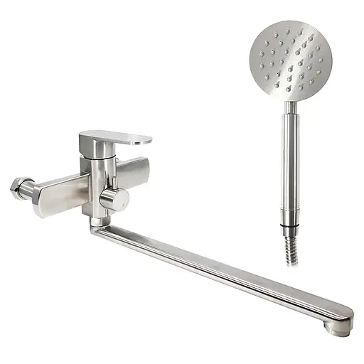 Смеситель для ванны длинный гусак Ø35 Frap 1/8 F22805 (H805) Нержавеющая сталь - фото 1