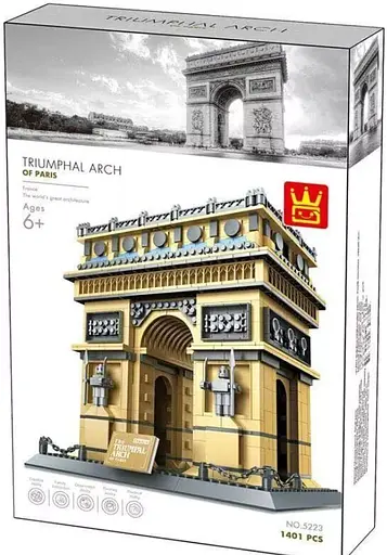 Конструктор Архитектура Wange 3D Триумфальная арка Париж Arc de Triomphe Paris 5223 для детей и взрослых 1391 деталь - фото 2