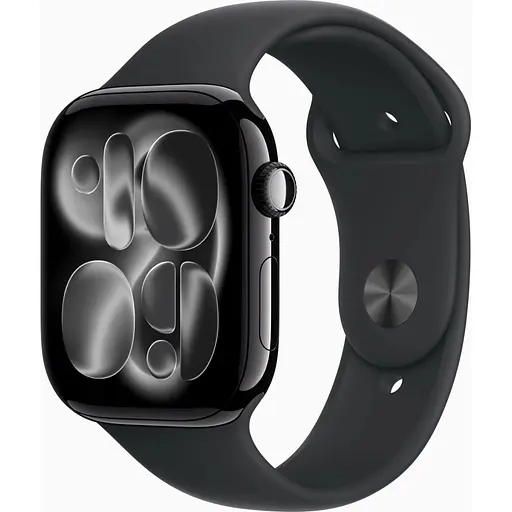 Смарт-годинник Apple Watch Series 11 GPS 46mm Jet Black Aluminium Case with Black Sport Band - M/L (MEUX4RK/A)