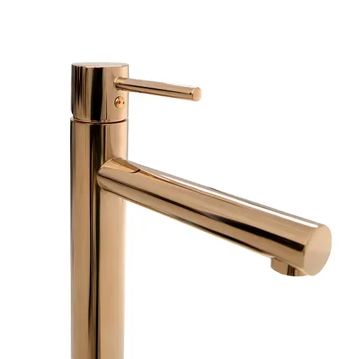 Змішувач для умивальника Rea Tess rose gold рожеве золото високий REA-B8804 Теплый закат - фото 3