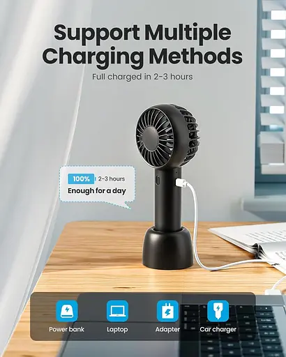 Мини-портативный вентилятор Gaiatop 3 скорости - фото 2