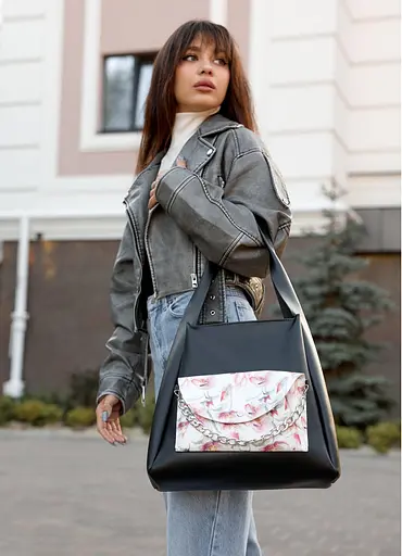 Женская сумка Sambag HOBO BLISS Черная 34 х 31 х 12 см (53453713) - фото 1