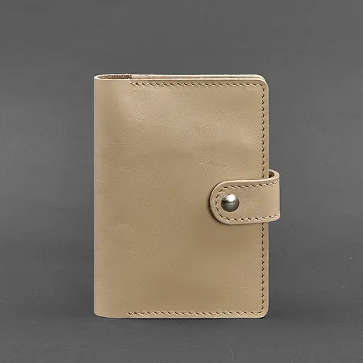 Кожаная обложка для паспорта 3.0 светло-бежевая - фото 6