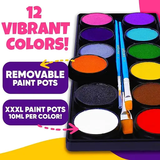 Набор для рисования лица Blue Squid для детей, 12 цветов - фото 2