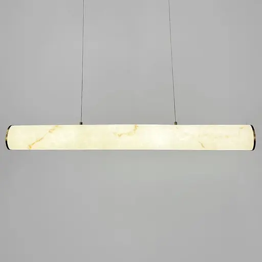Підвісна видовжена люстра з ефектом мармуру у корпусі 100 см | Арт. MJ362L-1000 | Line F - фото 7