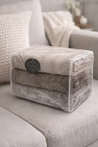 Набір турецьких рушників для ванної 70x140 см 3 шт TC303376185 - фото 2