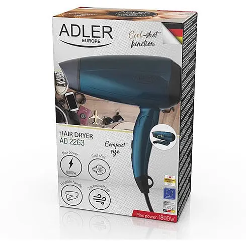 Фен для волосся складна ручка сушарка Adler AD 2263 1800W - фото 1