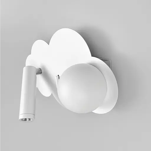 Ліве бра Line F Хмаринка у білому корпусі 24х17 см Арт. WJ031/2 WT Left  - фото 4