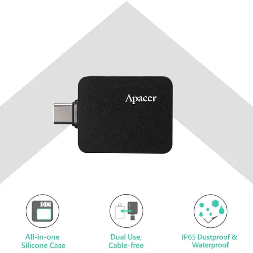 Накопичувач SSD Apacer SSD AS714 1TB USB 3.2 Gen.2 Read/Write 1000MB/s Black (AP1TBAS714B-1) - фото 8