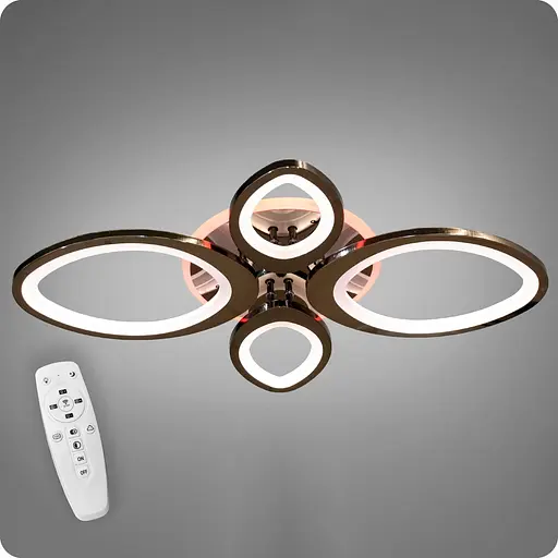 Люстра світлодіодна 517 Dlight 3color з пультом 85Вт Чорний Хром (01786) - фото 2