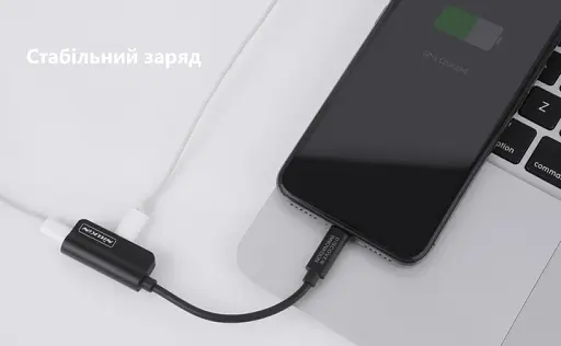 Кабель-переходник Nillkin RockPower audio adapter-Lightning to Lightning&3.5mm Black (Черный) - фото 2