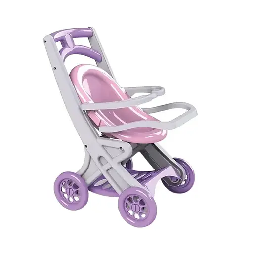 Коляска для кукол с шезлонгом Doloni Toys 0122/04 Серо-розовая - фото 1