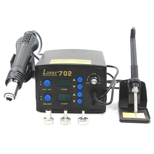 Паяльная станция Lukey 702 фен, паяльник - фото 8