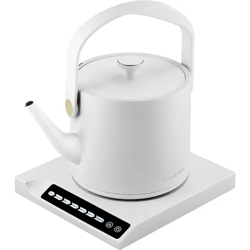 Catler Електрочайник 0.6л, Strix, заварник, нерж. сталь, підтримка температури, сенс. керув., білий