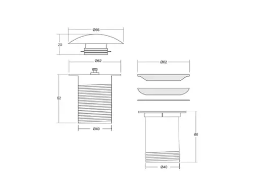 Донний клапан для раковини Kohlman click-clack Grafit з переливом EG, Графит - фото 2
