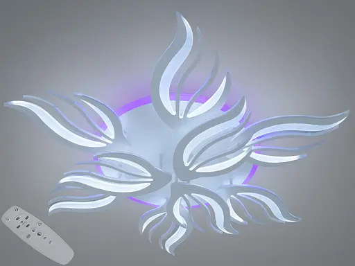 Стельова LED люстра з пультом 145 Вт біла 25 м² - фото 1