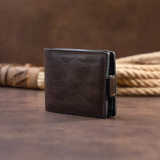 Мужской кожаный кошелек Grande Pelle 9х11.5х3 см acs0015037 - фото 9