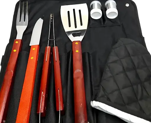 Набор для гриля и барбекю: 7 аксессуаров с фартуком - Для любителей BBQ - A-Plus 8536 - фото 4