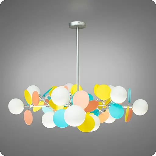 Люстра подвесная 517 Dlight на 15 ламп Хром-Цветной (01678) - фото 2