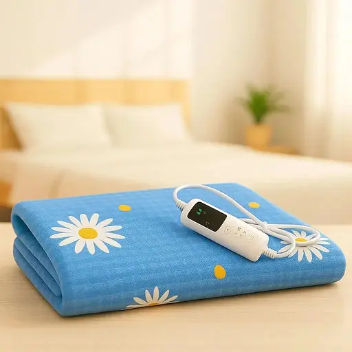 Електропростирадло з підігрівом з поліестеру Electric Blanket 120 Втавтовідключення 150х180 см Блакитне - фото 4