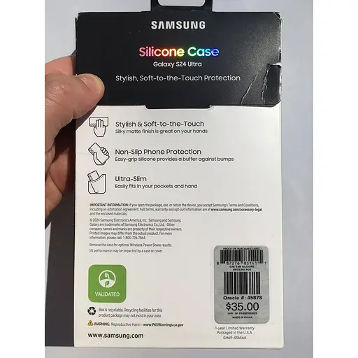 Оригінальний силіконовий чохол Samsung Silicone Case для Galaxy S24 Ultra (6.2") Dark Violet EF-PS928TVEGWW - фото 4