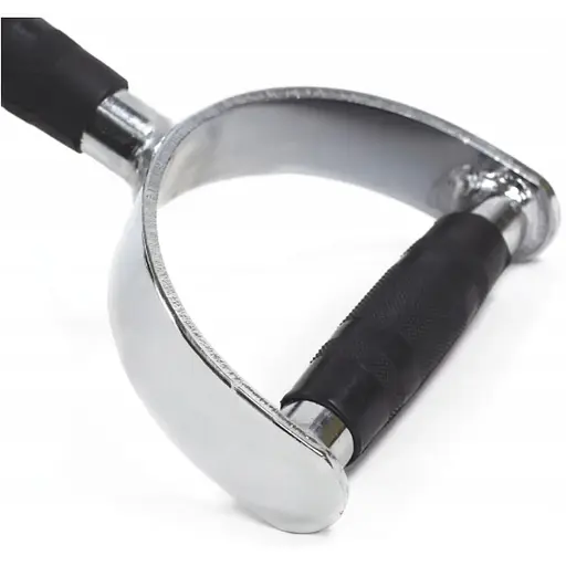 Ручка для верхньої тяги York Fitness 86см з паралельним хватом вигнута з гумовими рукоятками, хром - фото 7