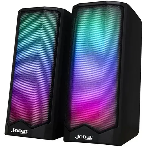 Настольные колонки Jedel S-558 с LED подсветкой 2x5W черный - фото 1