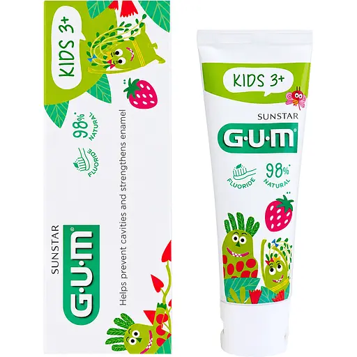 Зубна паста для дітей від 3 років з фтором Gum Kids 3+ зі смаком полуниці 50 мл