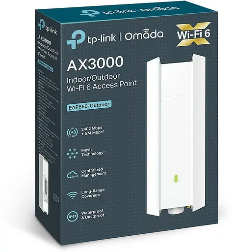 Точка доступа TP-Link EAP650 OUTDOOR AX3000, 1xGE LAN, PoE, Passive PoE - фото 5