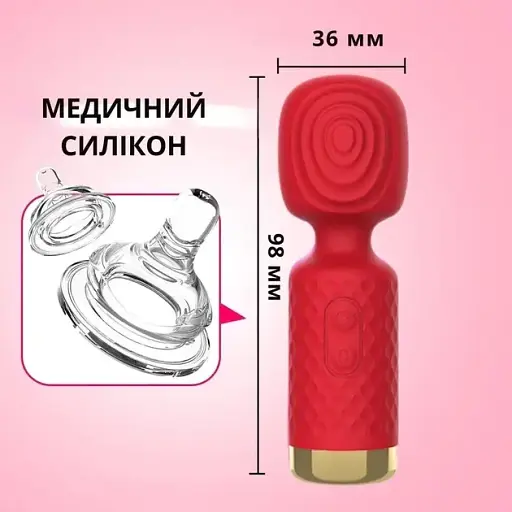 Міні-вібратор масажер I'MCUM Pocket Wand Червоний (IM-ZDB277) - фото 4