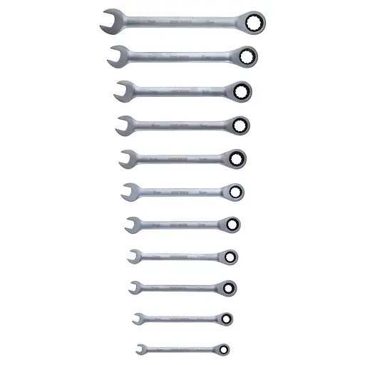 Ключи рожково-накидные Sigma с трещоткой 11 шт (8-17, 19 мм) CrV (6010531) - фото 3