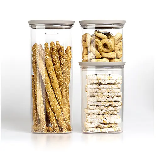 Кругла ємність для зберігання продуктів TOSСA 0.7л, біло-синя (55401) - фото 3