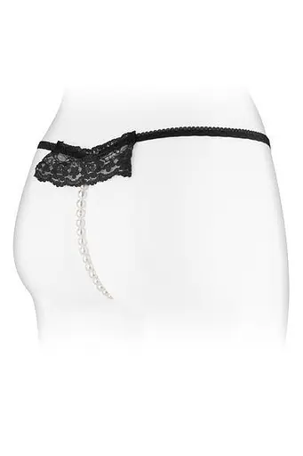 Трусики-стринги с жемчужной ниткой Fashion Secret KATIA Black S/M/L - фото 2