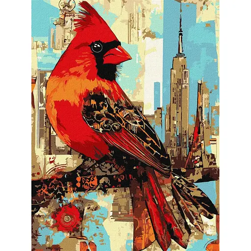 Картина за номерами "Міська пташка" ©art_selena_ua KHO6732, 30х40 см